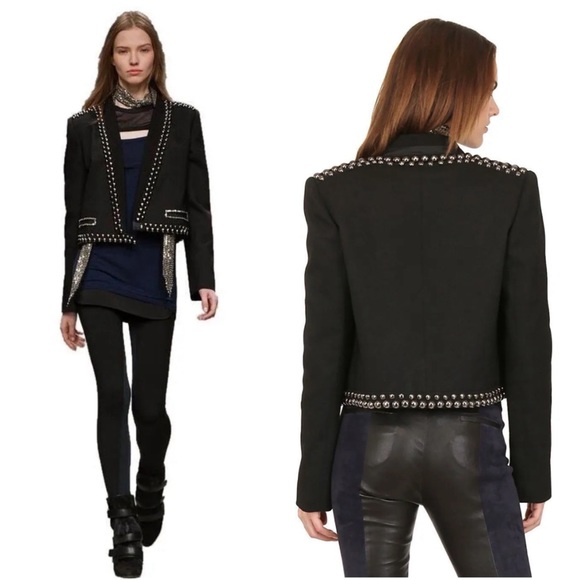 Isabel Marant Black Studded Embellished Wool Blazer Jacket - NEW! - Picture 17 of 17